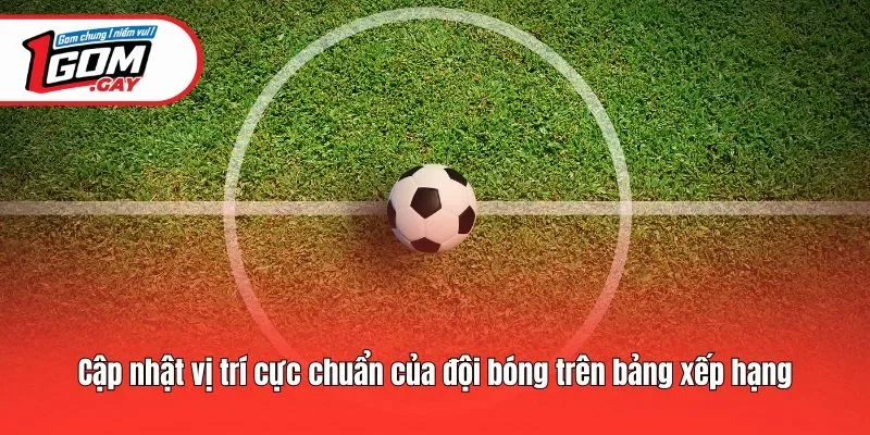 Cập nhật vị trí cực chuẩn của đội bóng trên bảng xếp hạng